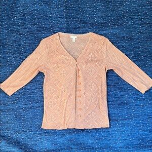 J. Jill Light coral-tan Button-Up Blouse